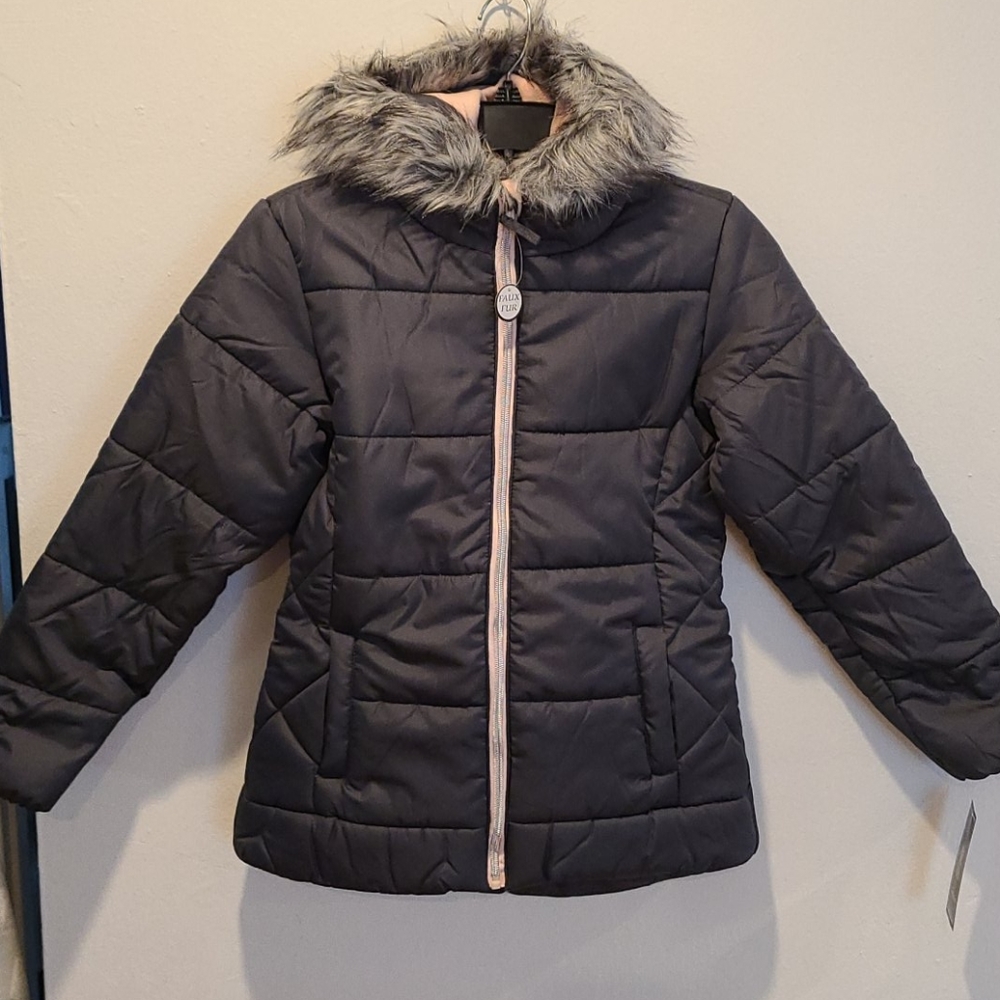 NEW Big Girls Hooded Quilted Jacket